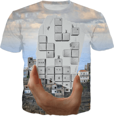 City Tetris Game - Pencil Vs Camera - T-shirts and Clothes - Ben Heine Art