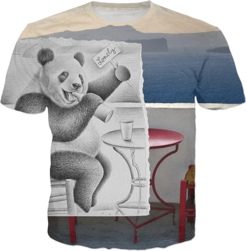 Lonely Panda Pencil Vs Camera T-shirts, Tank tops and Clothes - Art by Ben Heine