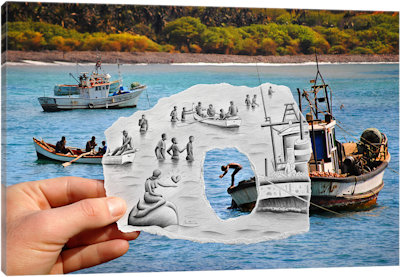 Pencil vs. Camera 2 AOC - Mermaid - Canvas Print