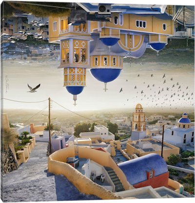 Santorini - Double Landscape - Canvas Print