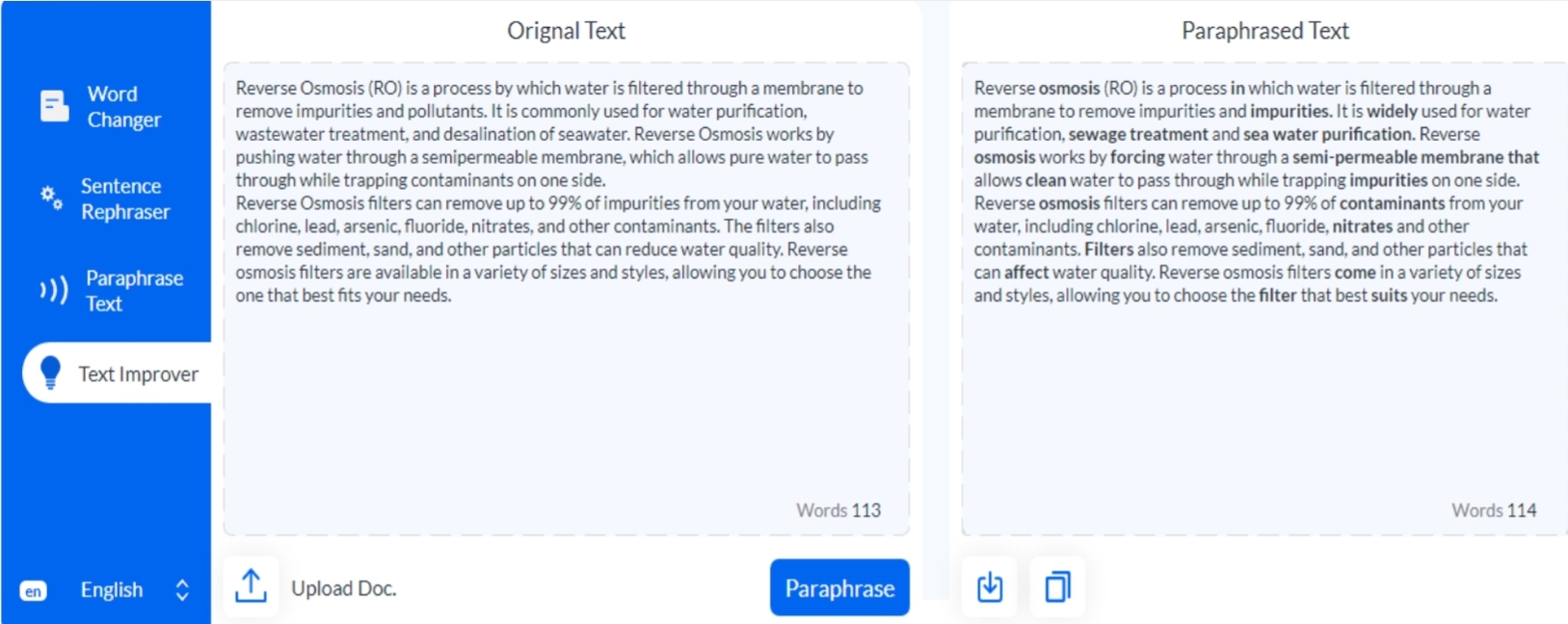 Paraphrasers and their Role in Improving Content Quality
